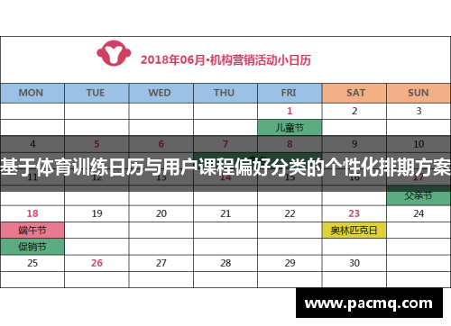基于体育训练日历与用户课程偏好分类的个性化排期方案